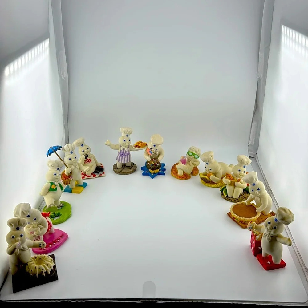VTG The Pillsbury Doughboy Danbury Mint Ceramic Figurines Jan-Dec 1997 Bundle